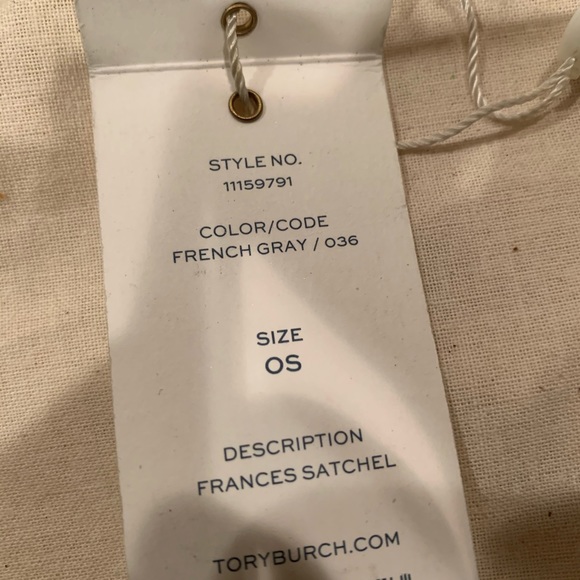 TORY BURCH Frances Gray Leather Satchel Bag - Picture 10 of 13